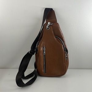 Faux Leather Crossbody Back Pack